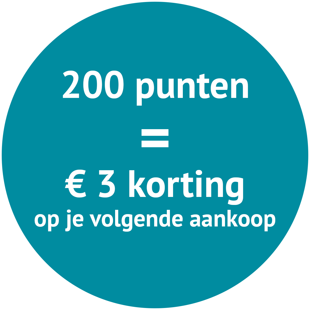 200 punten = €3 korting